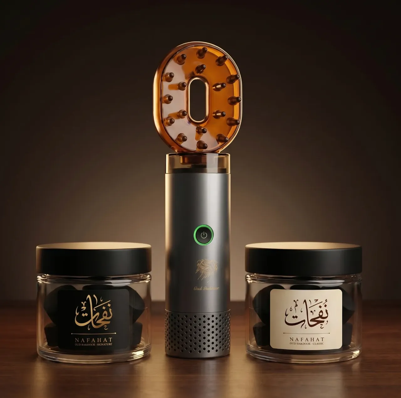 Nafahat. Bukhoor comb and oud jars